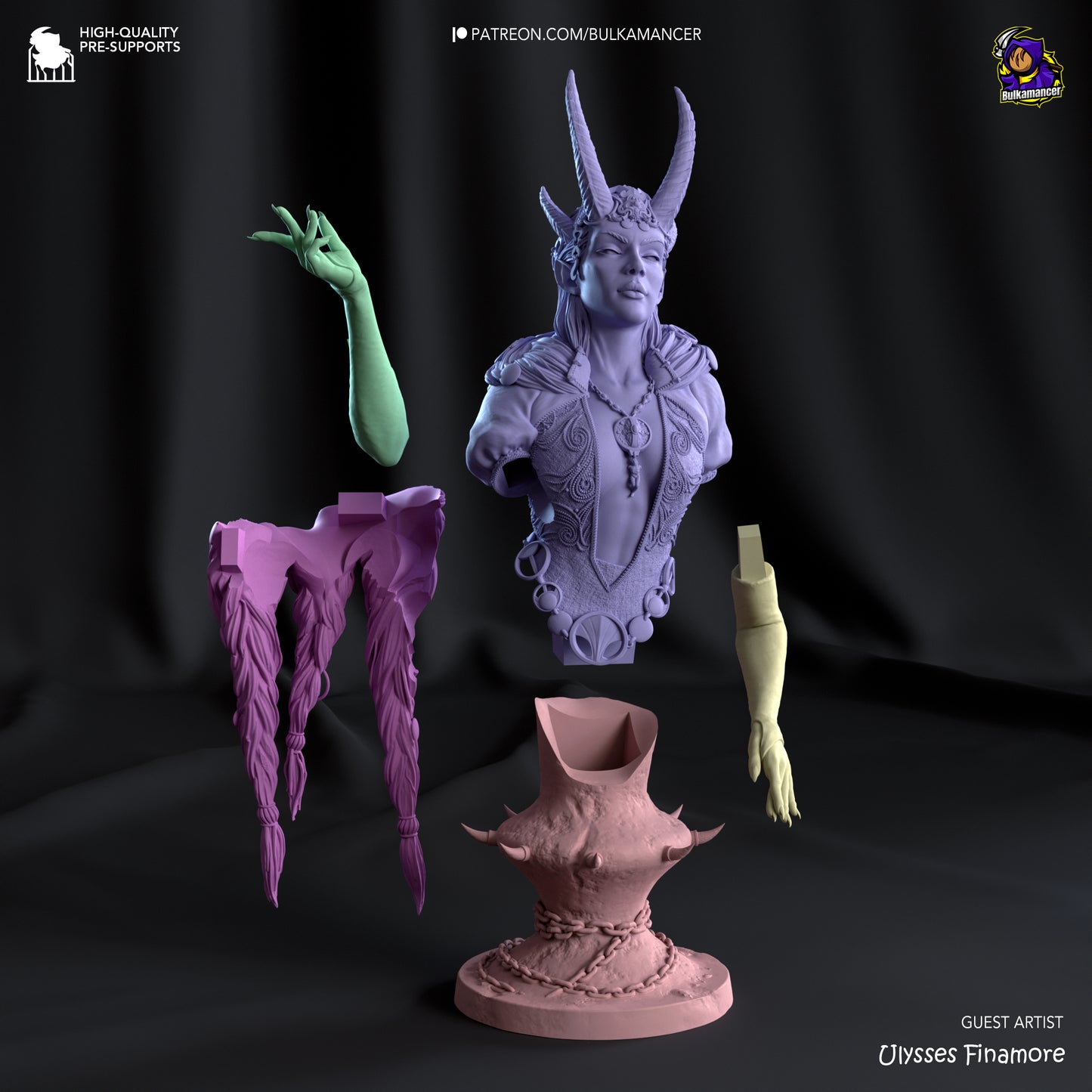 Mizora | Resin Model or Bust Kit | DIY Baldur's Gate 3 Cambion Warlock