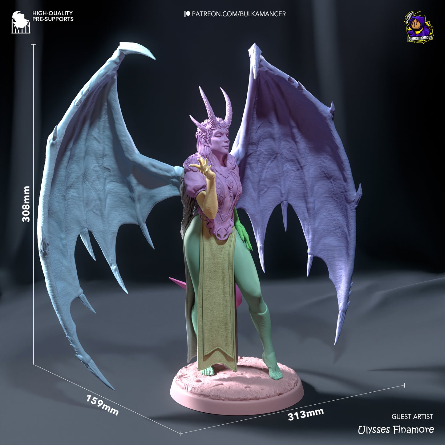 Mizora | Resin Model or Bust Kit | DIY Baldur's Gate 3 Cambion Warlock