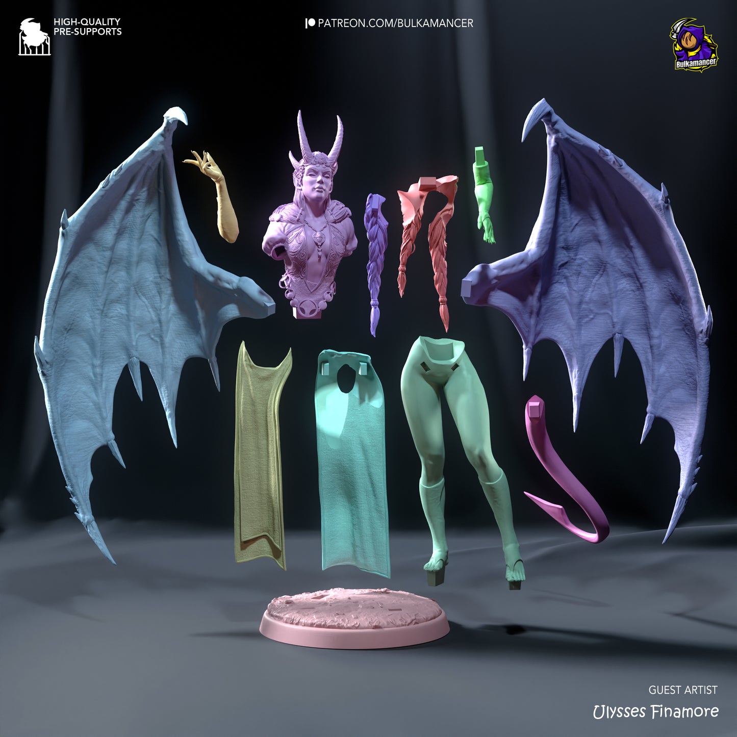 Mizora | Resin Model or Bust Kit | DIY Baldur's Gate 3 Cambion Warlock