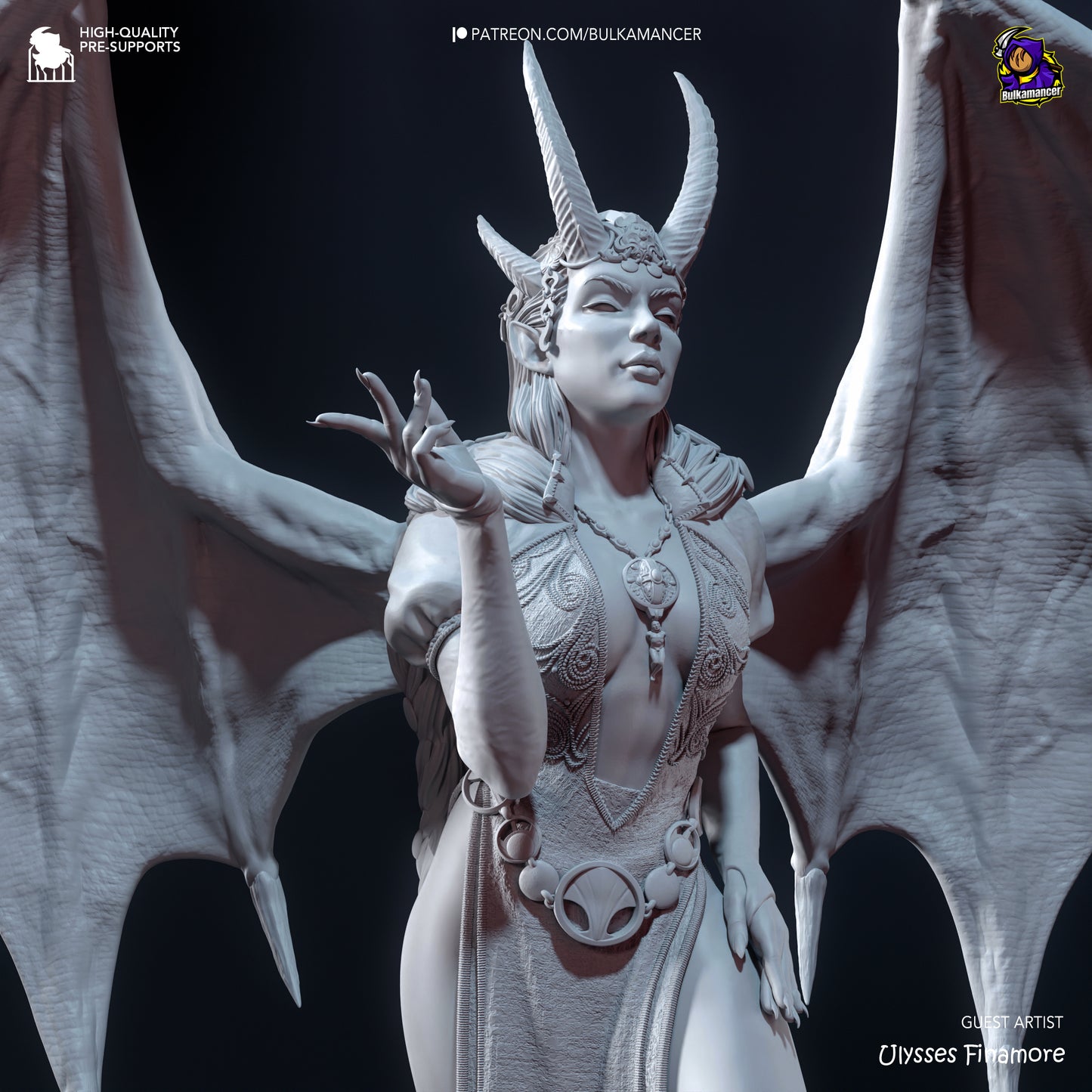 Mizora | Resin Model or Bust Kit | DIY Baldur's Gate 3 Cambion Warlock