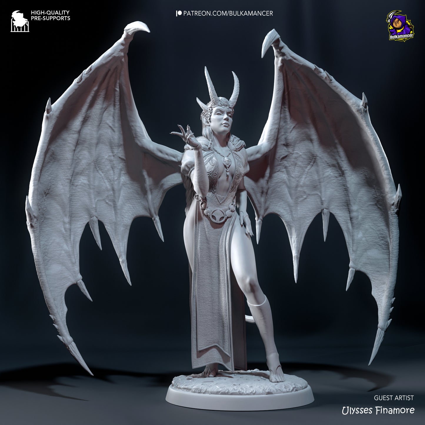 Mizora | Resin Model or Bust Kit | DIY Baldur's Gate 3 Cambion Warlock