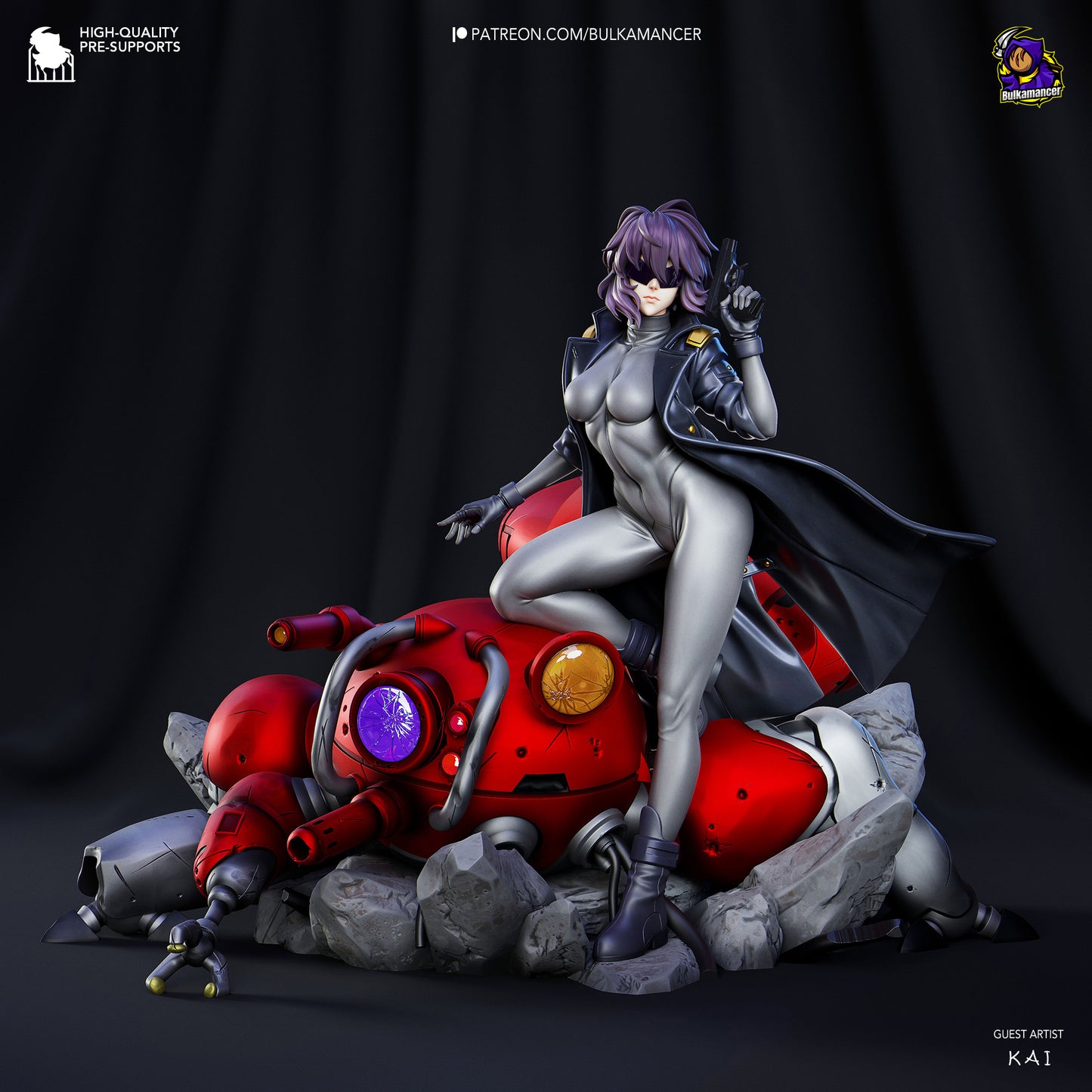 Motoko Kusanagi | 11-Inch Resin Model Kit | DIY Ghost in the Shell Cyborg Major