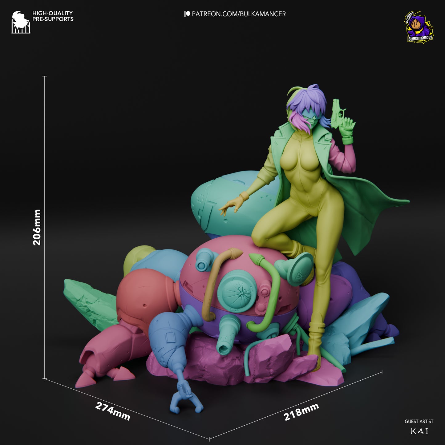 Motoko Kusanagi | 11-Inch Resin Model Kit | DIY Ghost in the Shell Cyborg Major