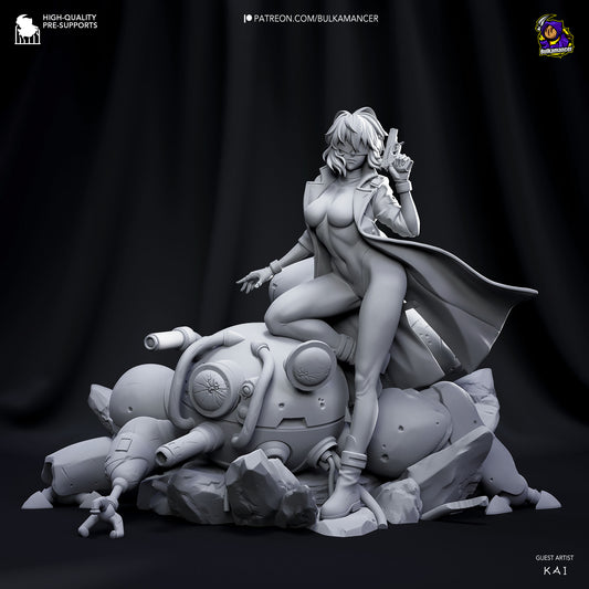Motoko Kusanagi | 11-Inch Resin Model Kit | DIY Ghost in the Shell Cyborg Major