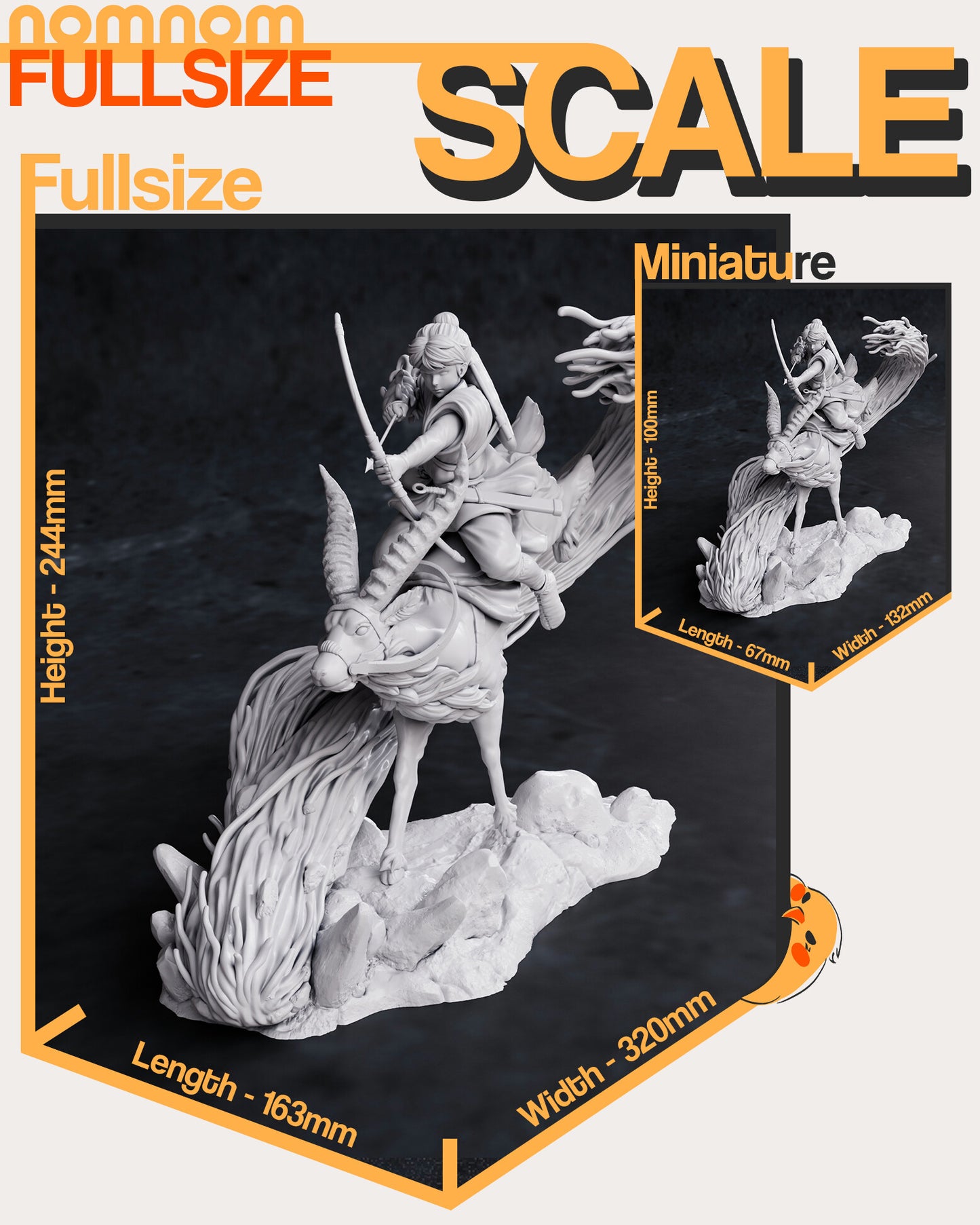 Ashitaka | 9.5-Inch Resin Model Kit | DIY Princess Mononoke Cursed Prince