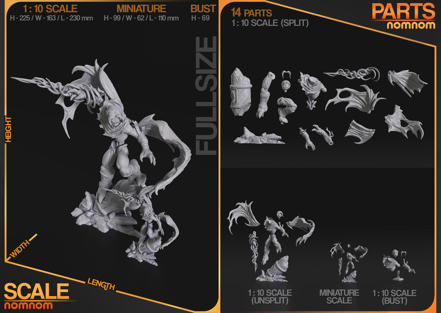 Raziel | Resin Model or Bust Kit | DIY Soul Reaver Vampire Wraith