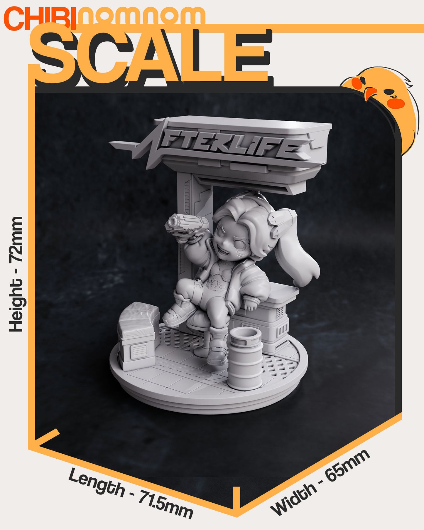Chibi Rebecca | 3" Resin Model Kit | DIY Cyberpunk Afterlife Bar Moment