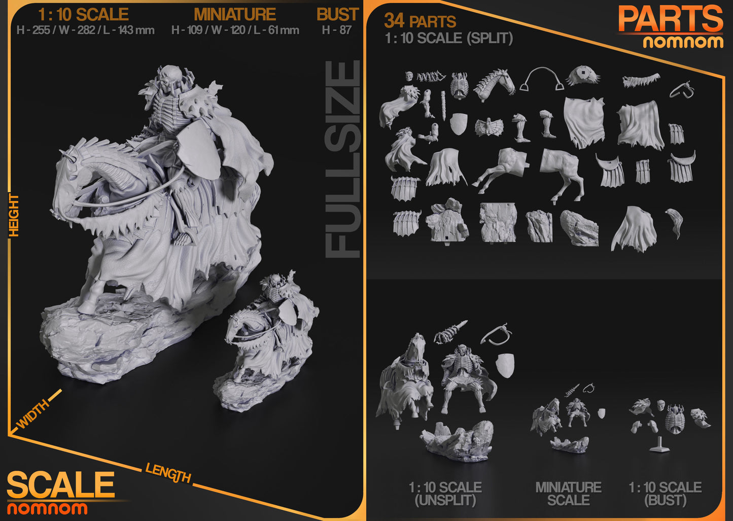 Skull Knight | Resin Model or Bust Kit | DIY Berserk Undead Warrior