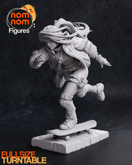 Slink the Skatergirl | 6-Inch Resin Model Kit | DIY Urban Sports Skate Scene