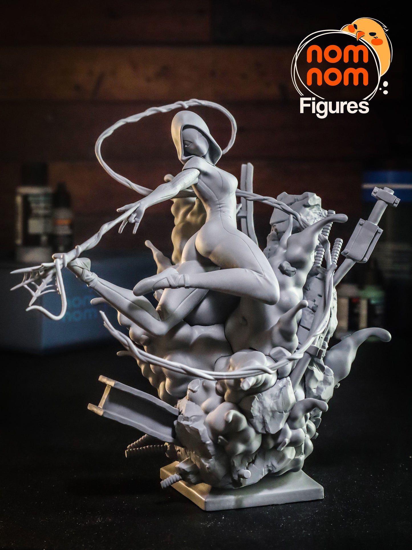 Spider Gwen | 7.5-Inch Resin Model Kit | DIY Spider-Verse Ghost Spider