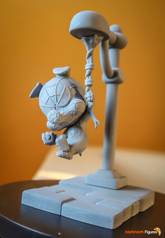 Chibi Spider-Ham | 4-Inch Unpainted Resin Model Kit | DIY Spider-Verse Peter Porker