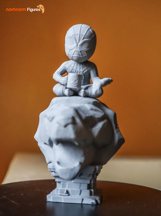 Chibi Lazy Spider-Man | 4-Inch Resin Model Kit | DIY Spider-Verse Breaktime Scene