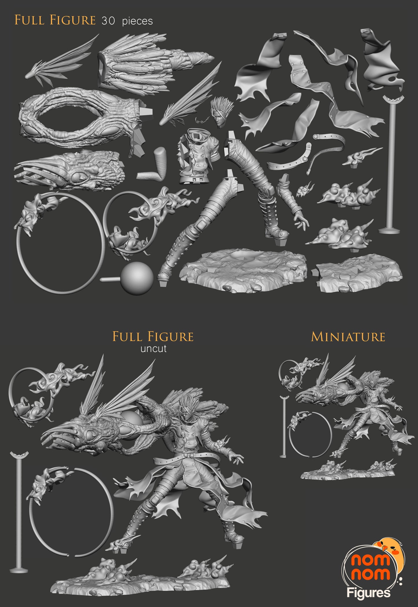 Vash the Stampede | 9-Inch Resin Model Kit | Trigun Angel Arm Transformation