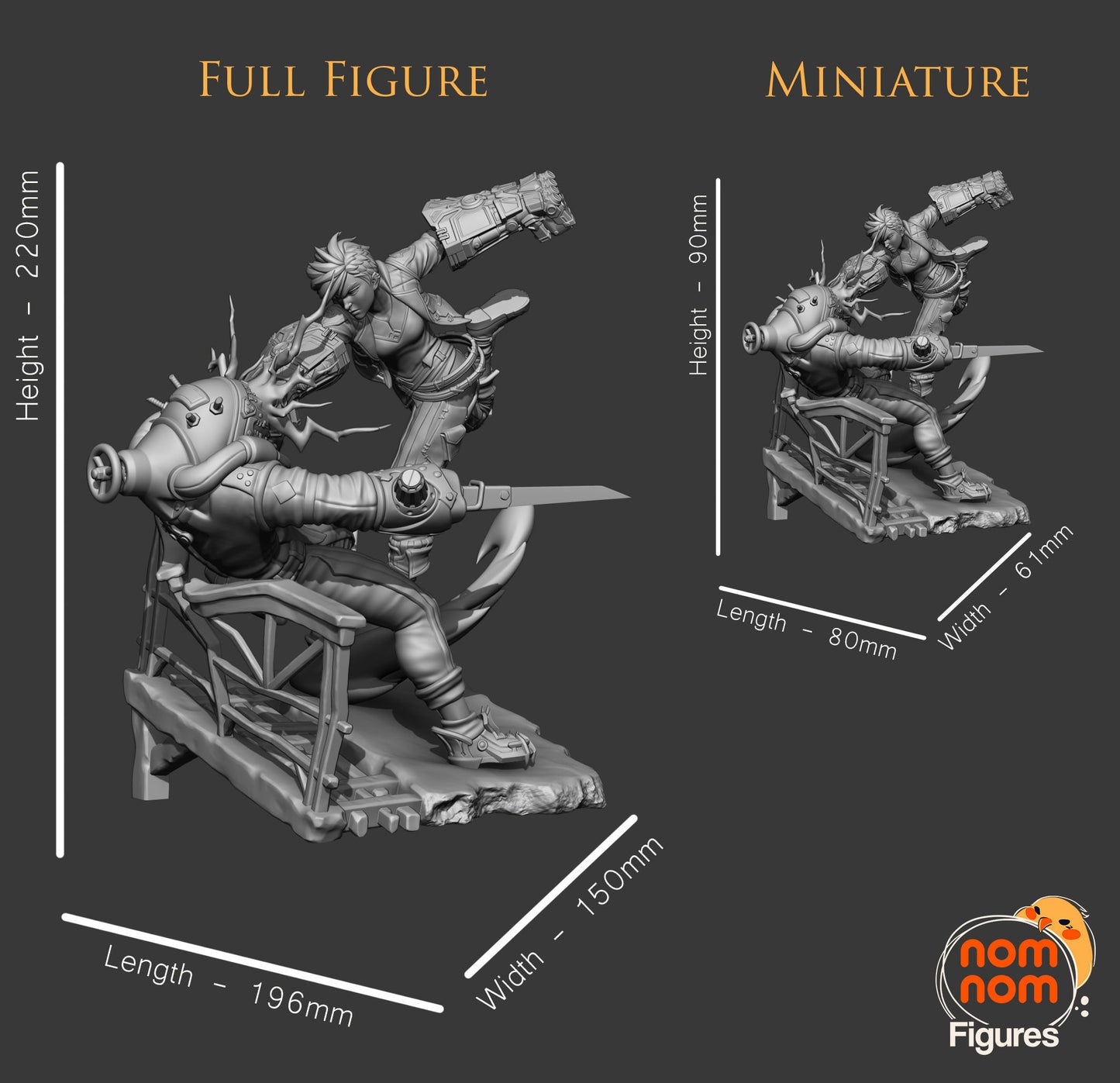 Vi vs Chemtank | 8.5-Inch Resin Model Kit | DIY Arcane Piltover Enforcer
