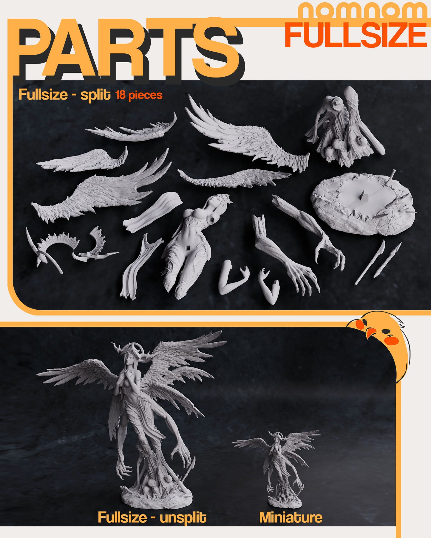 Zhazel | 9.5-Inch Resin Model Kit | DIY Angel Demoness